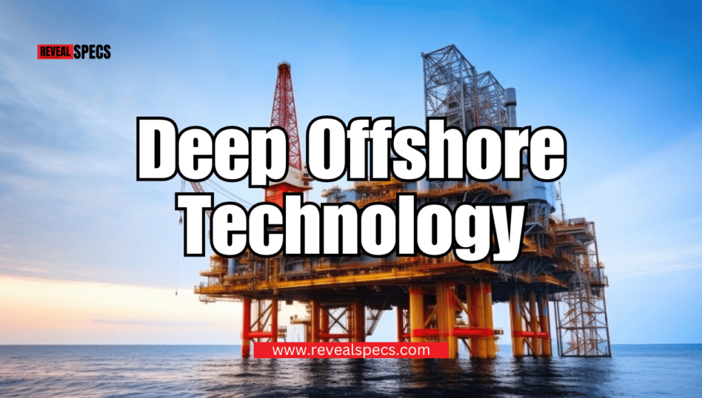 Deep offshore oil drilling rig in operation at sea.